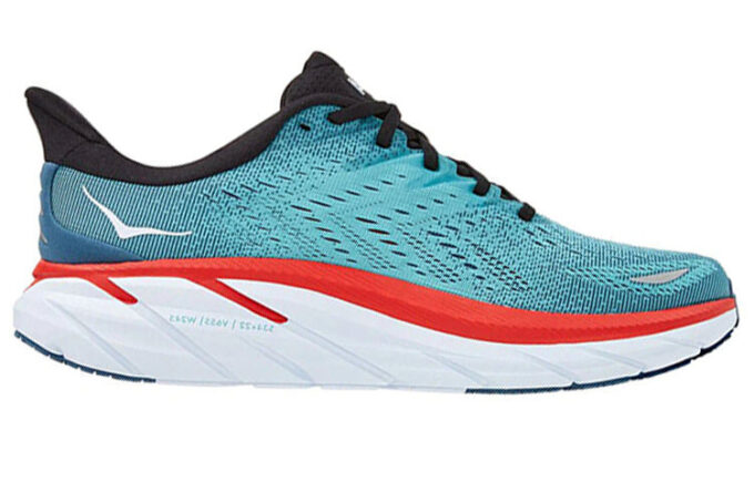 Clifton 8 2E Wide ‘Real Teal Aquarelle’
